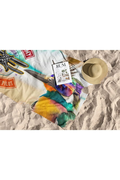 Mijölnir Toalla de Playa Multicolor 70 x 130 cm, 70% Poliéster / 30% Poliamida, Tejido Microfilamento, Suave y Absorbente